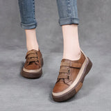 Retro Single Shoes Women's Water Wash Leather Kraft Soft Soles Of Pure Leather Casual Women's Shoes Spring And Autumn New Handmade Four-Season
