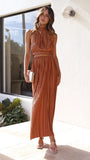 Zingj Years Of Fashion New Hot Girls New Neck Hanging Back Sexy Lace-Up Suit Pleated Dress