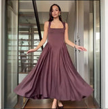 Summer New Women's Collar Sexy Sleeveless Wrinkled Temperament Dress Dress Dress