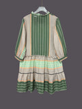 2025 New Women's Fashion Short Random Print Long-Sleeved Dress