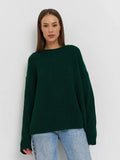 Zingj / Winter 2024 Round Collar Loose Long Sleeve Basic Casual Sweater