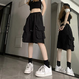Zingj Shorts Female 2024 Summer New Thin Money Outside Wear Wide Legs Casual Show Thin Speed Dry Cargo Pants Five