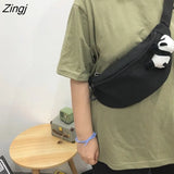 Bags Women Simple Harajuku All-match Canvas Students Fanny Pack Ulzzang Hip-pop Fashion Portable Money Phone Pouch