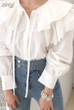 Spring Korean Office Shirt Long Sleeve Women Embroidered Casual Elegant Tops Hollow Bow Tie Sweet Shirt Chic Solid