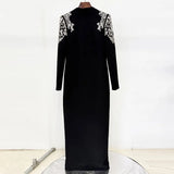 Star Fashion New Heavy Industry Nails Studded Long Dress Dress