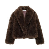 Women's ZA Autumn And Winter New Fashion With Fur Curly-Haired Fashion Short
