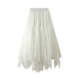 Autumn And Winter Girl Long A-Shaped Skirt Pong Dress Dress Dress Net Yarn Fresh Irregular 100-Fold Skirt