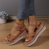 Summer New Loose Cake Heel Sandals Women's Bow Bow Rope Soles Of The Leisure Women's