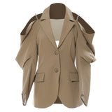 New Out-Shoulder Chain Design Irregular Suit Jacket