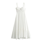 New Women's Fashion Folding Layer Decoration Of The Silk Sleeveless Sleeved Dress Is
