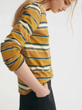 2025 New Striped T-Shirt Women Simple Casual Loose Thin Sleeve Long-Sleeved