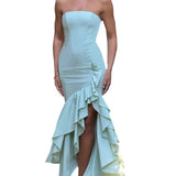 Zingj Women's Wear Elegant Strapless Slit Fashion Slim Backpack Hip Dress