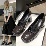And Summer 2025 New French Retro Niche Design Fashion With Square Head High With Mary Jane Single