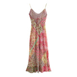New Patchwork Printing Tie Sling Dress