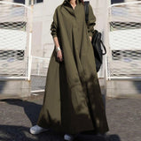 Women's New Dress Solid Color Sweet Retro Long-Sleeved Collar Loose Swing