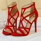 Shoes Roman Style High Heels Woman Pumps Stiletto Heels 11 Cm Women Heels Sexy Party Shoes Hollow Out Women Sandals