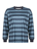 Vintage Striped Oversized Pullover Sweatshirt-Outfit