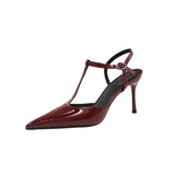 Version Of The French Sharp Head With Back Empty Tripled Sandals Women 2025 New Gentle High Heel