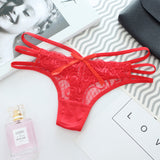 Transparent Lace T-Shirt Tempting Fine Strip With No Trace Perspective Low-Rise Hot Cotton Crotch