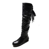Size 43 Women After Tied High Boots Women Wish Autumn And Winter Folds Low And Long