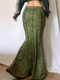 Vintage Mermaid Patchwork Printed Maxi Skirt- Outfit