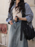 Plaid Shirt Coat Women's Spring New Design Sense Of Small Gentle Korean Temperament Shirt Loose