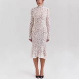 Women's New Long-Sleeved High-Collared Body Temperament Lady Dress