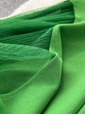 Green/Black/White/Rose Red Mesh Patchwork Flare Pants For Women Elegant High Waist Wide Leg Hip Hop Dancing Trousers