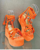 Women's Shoes 2025 Summer New Fish Mouth Strap Slopes Sandals Women's Large-Size Thick-Soled
