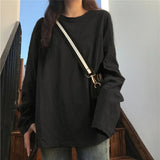 Zingj Bottom Shirt Female Autumn 2024 New Korean Version Of Women's Foreign Style With Solid Color Student Long Sleeve T-Shirt Female