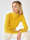 Color Half Collar Slim Knit Bottoming