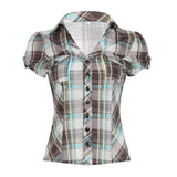 Design Style Buckle Shirt 2025 Summer Babes Ancient Early Slimming Leisure New