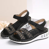 Female Thick Bottom Slope Sandals Large-Size With A Glide Water Drill Thick Bottom Cushion Sandals