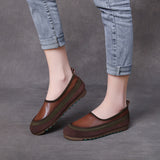 Layer Of Cowhedry Hand-Made Soft-Soled Single Shoes Four Seasons Of New Sen Tethered Lazy Shoes Leather Flat Women's