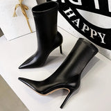 Shoes Leather Boots Women Ankle Boots Autumn Winter Boots Women High Heels Short Boots Ladies Booties Chaussures