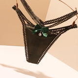 Thong Trousers Women Scarless Ice Wire Pendant Thin Band Hollow Seduction 2025 New Bow Bow Low-Waisted Trousers