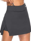 Two-Piece Hakama Skirt Women's Solid Active Performance Skort Lightweight for Running Tennis Golf Sports Mini