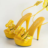 Zingj Patent Leather Sandals 13CM15CM High Heels Fine Heel Sexy Hate Sky High High High Sandals Women