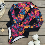 Large-Size Swimsuit Women's 2025 New Long-Sleeved Zipper Surfsuit