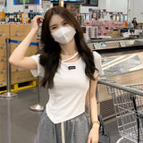 Zingj Design Sense Short-Sleeved T-Shirt Female Summer Korean Version 2024 New Hot Girl Wind Pure Desire White Bottom