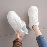 Version Of Small White Shoes Women In The Autumn Of 2025 New Fashion Thick-Soled Women's Casual Shoes In The Trend Of Retro Lace Board
