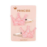 Glitter Cartoon Cartoon Love Heart Crown Hair Clips For Girls Handmade Hairpins Boutique Barrette Kids Hair