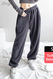 Women's Tracksuit Pants Elastic Waist Wide Leg Oversized Loose White Sweatpants Women Gray Baggy Joggers Autumn Long