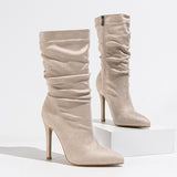 Short Boots Naturally Wrinkled With Pointed Fashion Street