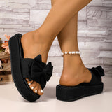 Summer New Thick-Soled Women's Sandals Women's Beach Shoes Large-Size Slippers To Learn Women's Bow Cool
