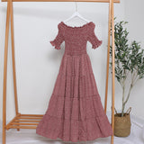 Small Broken Flower Dress Women's New Summer Korean Version Of The Holiday Wind Shoulder Tight In The Chest To Grow Cake