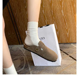 Yards Real Soft Leather Birken Shoes Women's Bao Head Cork Bottom Of The Raised Half-Slipper Wearing A Foot Pedal