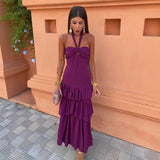 Women's Clothing Explosion Hanging Neck A Word Collared Back