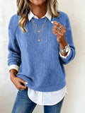 Sheintemu Autumn And Winter Long-Sleeved Round-Neck Casual Burst