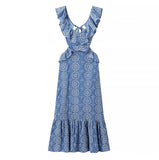 Women's Clothing Explosion Heavy Industry Embroidery Cascade Decoration Fan Flute Dress Fashion Short